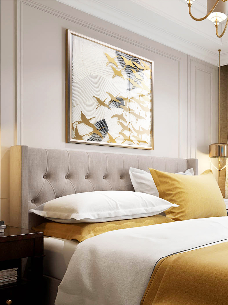 新品輕奢玄關(guān)掛畫 實物畫 客廳樣板房裝飾畫 方形純手繪油畫 歸去來兮