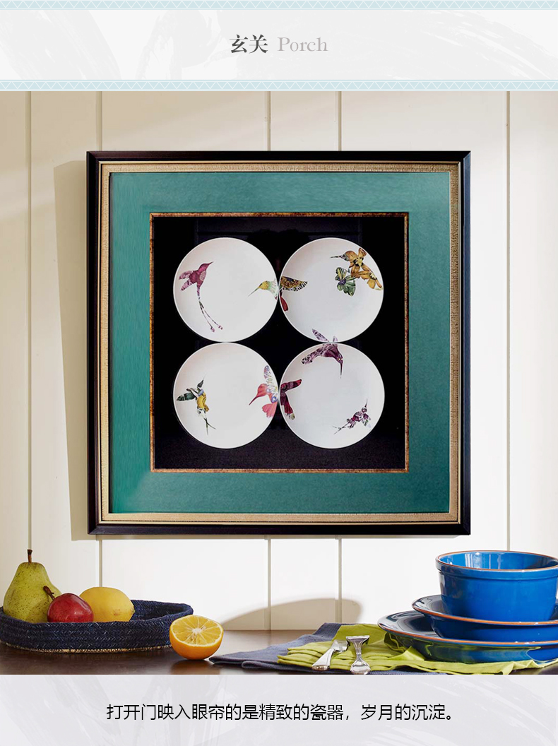 設(shè)計(jì)師樣板間實(shí)物盤(pán)子畫(huà) 現(xiàn)代輕奢餐廳玄關(guān)立體掛畫(huà) 錦瓷