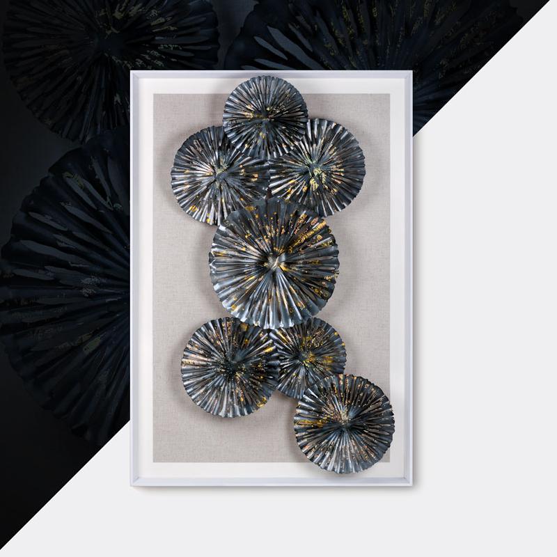 玄關(guān)裝飾畫 工業(yè)風(fēng)客廳沙發(fā)軟裝實物 立體手工鐵藝金屬酒店壁飾