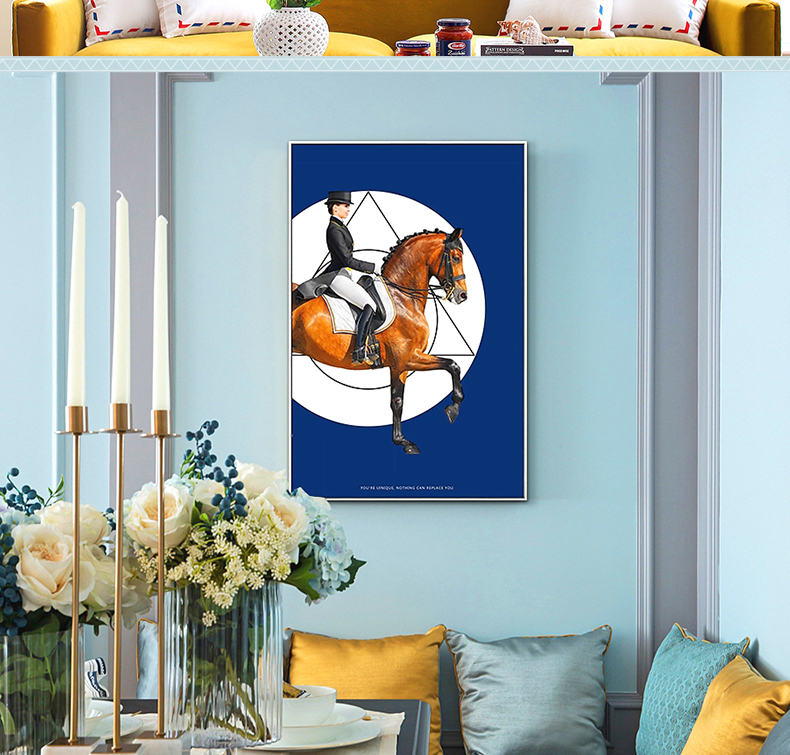 現(xiàn)代簡(jiǎn)約客廳裝飾畫 歐式玄關(guān)走廊壁畫 法式晶瓷畫 純手繪油畫 馬背上的女子