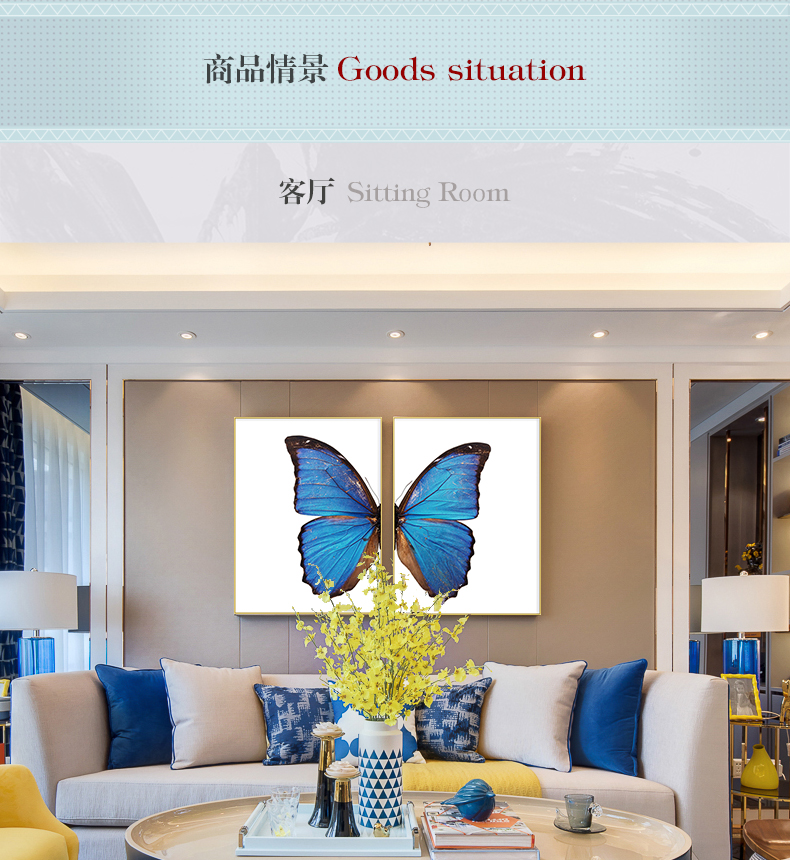 現(xiàn)代輕奢簡(jiǎn)歐動(dòng)物裝飾畫(huà) 餐廳蝴蝶標(biāo)本鋁合金框晶瓷畫(huà) 純手繪油畫(huà) 蝶舞