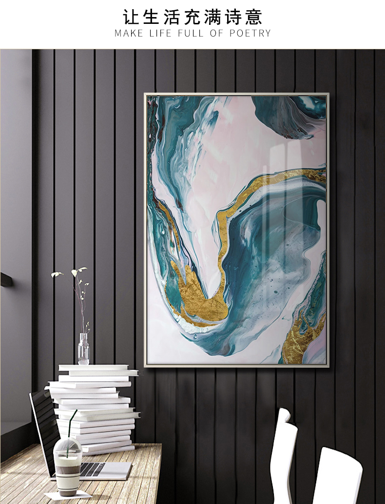 現(xiàn)代簡約掛畫玄關裝飾畫 抽象線條畫 輕奢客廳沙發(fā)壁畫 金屬框兩聯(lián)畫 