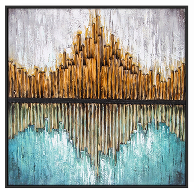 抽象客廳裝飾畫 臥室原創(chuàng)手繪實(shí)物畫 餐廳環(huán)保PS框掛畫 倒影