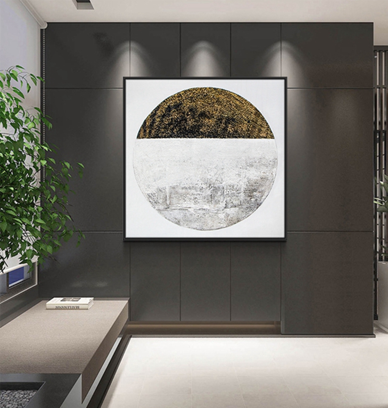 抽象客廳裝飾畫(huà) 臥室原創(chuàng)手繪抽象畫(huà) 走廊過(guò)道環(huán)保PS框掛畫(huà) 白灰