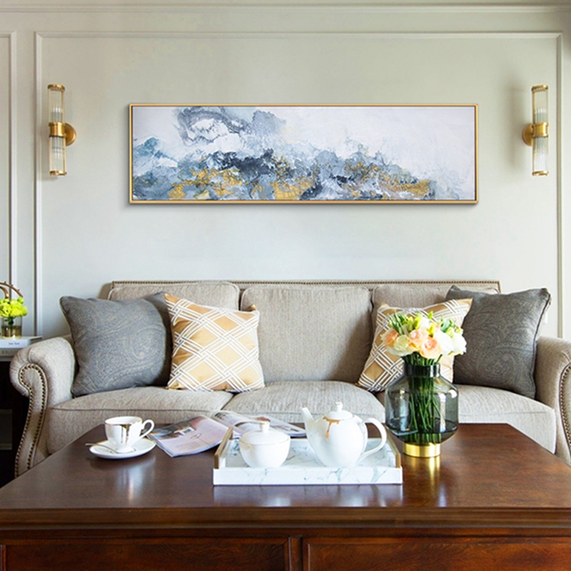 抽象客廳裝飾畫 臥室原創(chuàng)純手繪厚肌理畫 廚房環(huán)保PS框掛畫 遠(yuǎn)山
