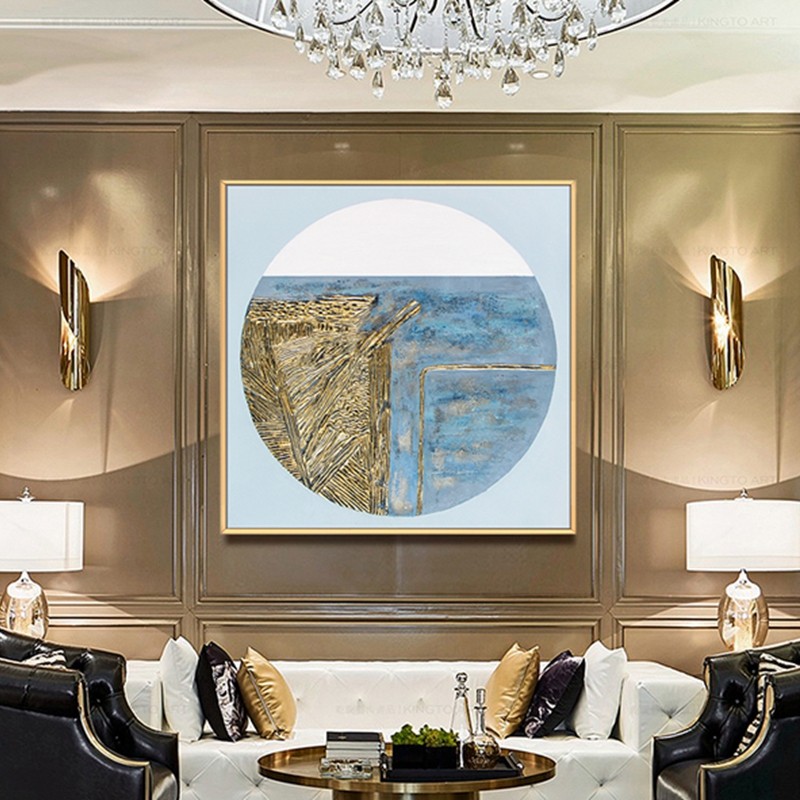 抽象客廳裝飾畫(huà) 臥室原創(chuàng)純手繪抽象畫(huà) 走廊過(guò)道鋁合金框掛畫(huà) 抽象畫(huà)3