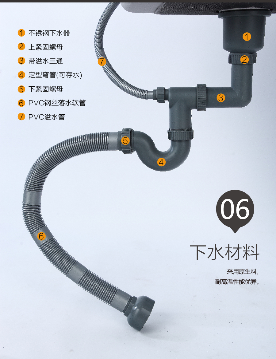 GOHGOH水槽 廚房單槽水槽 304不銹鋼加厚水槽 帶龍頭洗碗洗菜盆MT7548